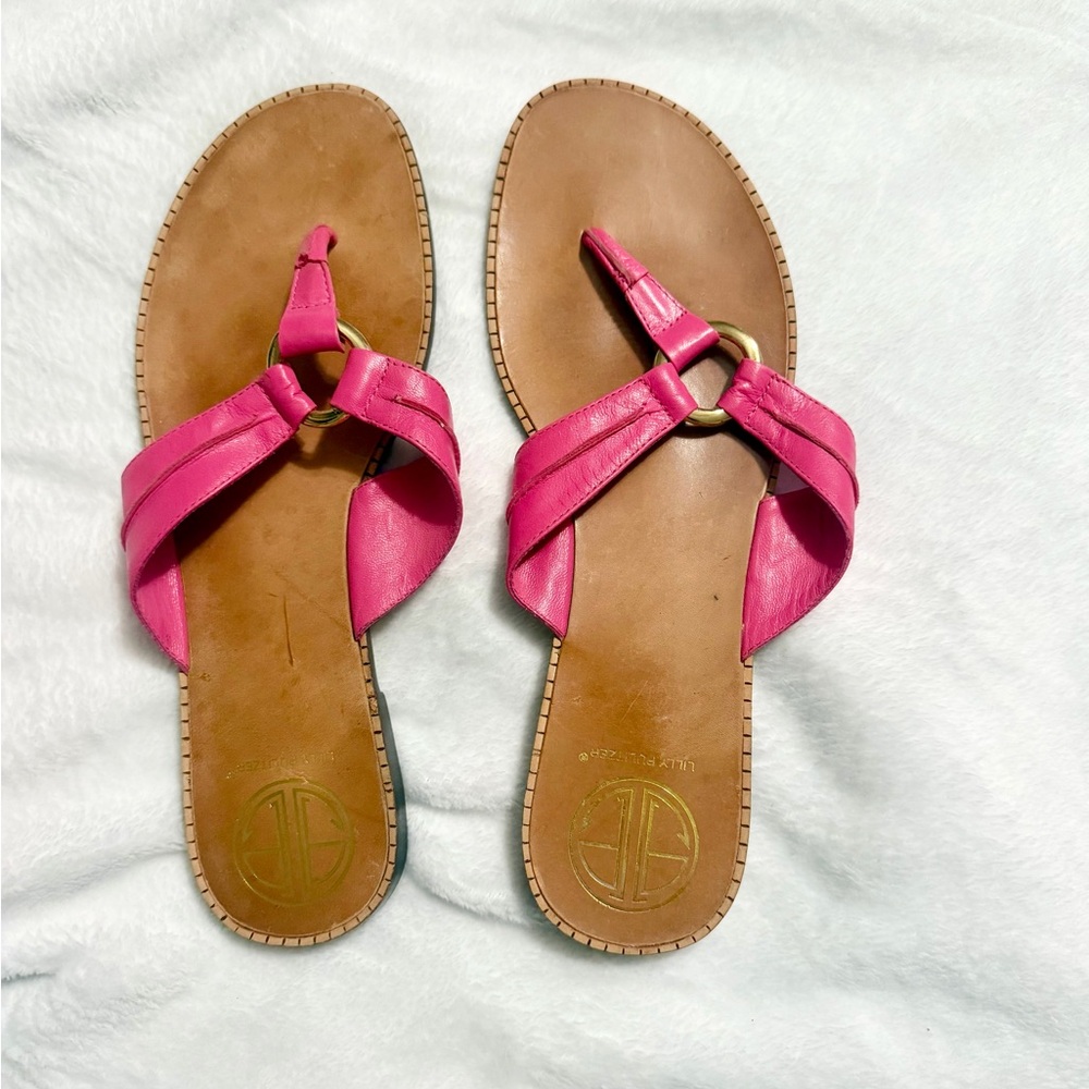 Lilly Pulitzer Pink Leather Sandals size 10